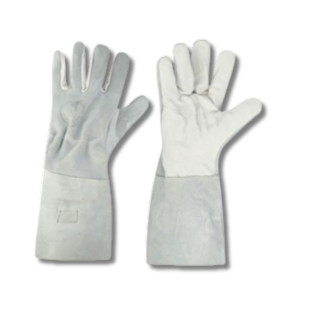 1 Luva de vaqueta mista cano longo