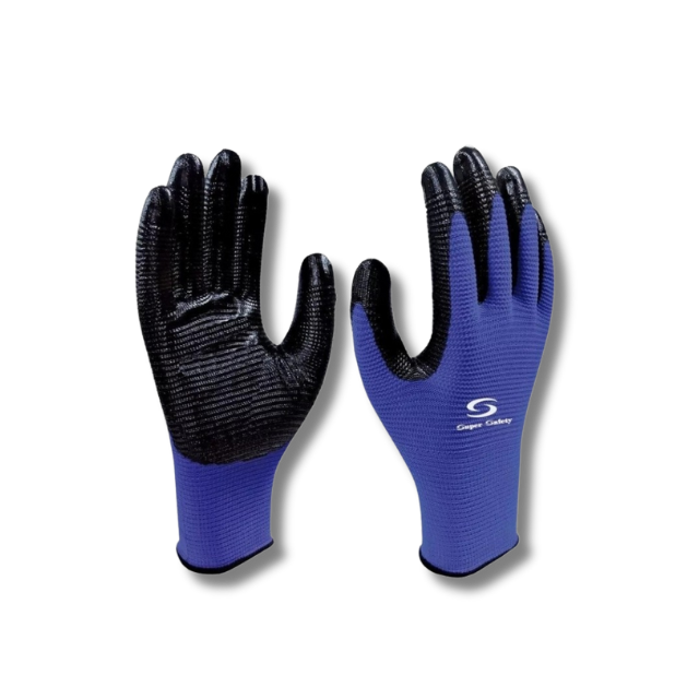 Luva Nylon Banho Nitrilico Preta